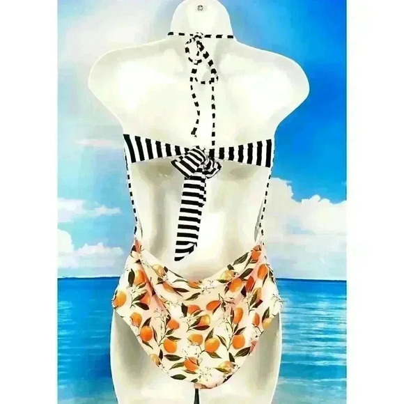 NWT Womans One Piece Faux Bikini MULTI-COLOR Swim Bathing Suit size XL - Picture 5 of 6